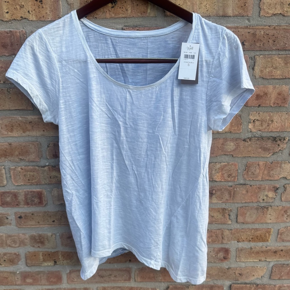 NWT J. Jill Coastal Blue Short Sleeve Tee Sz S
